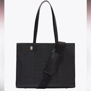 Beis Work Tote in Black Croc
